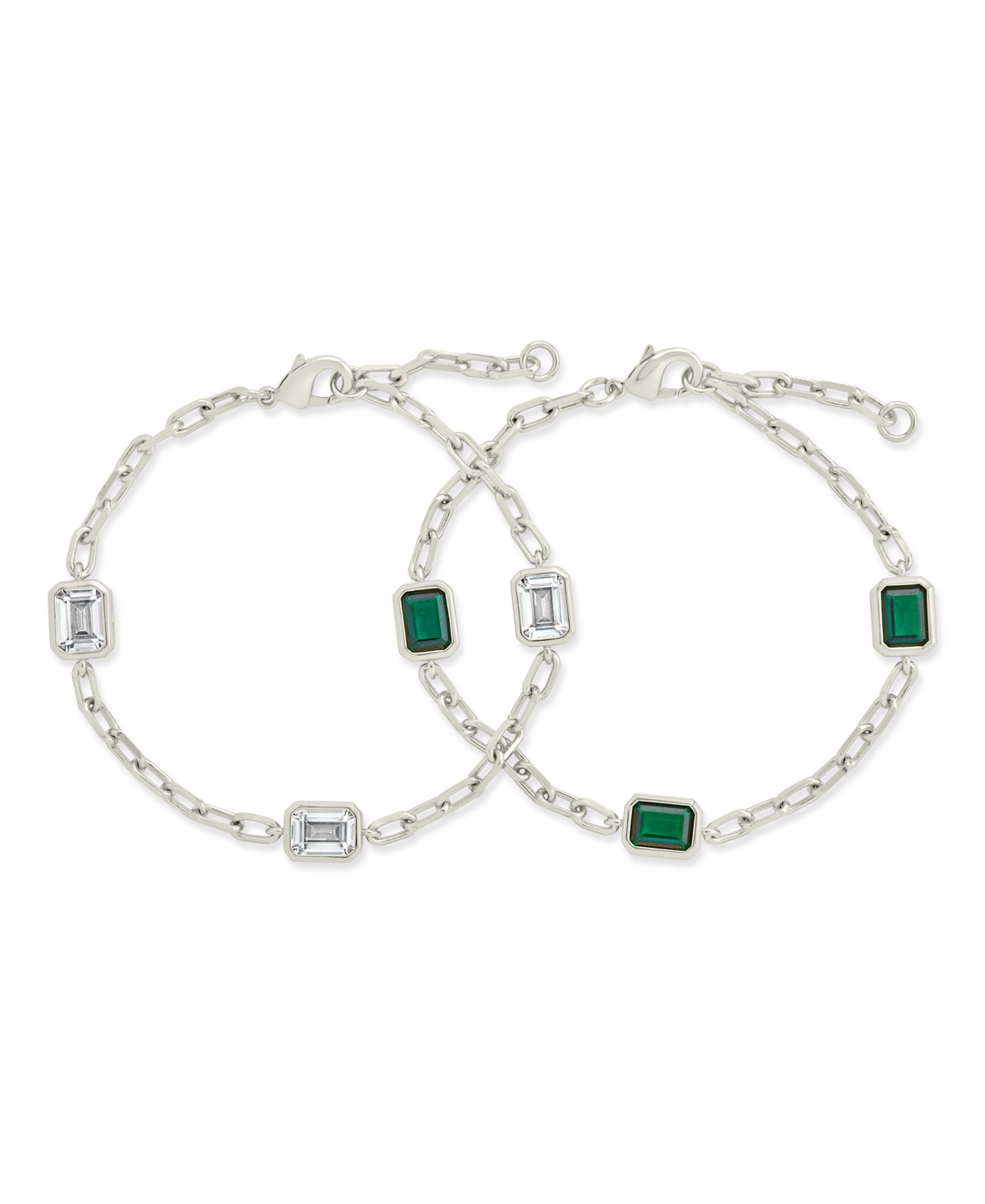Lennox Station Cubic Zirconia Chain Bracelet - Silver