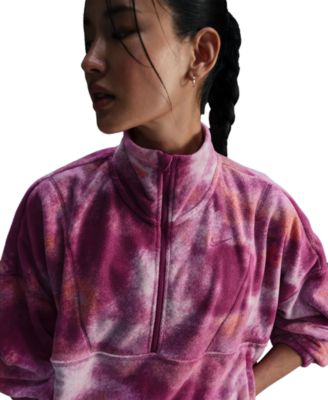 Women's Therma-FIT Oversized 1/2-Zip Fleece Printed Top