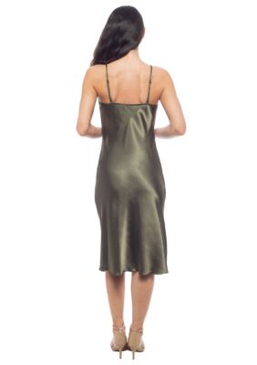 Women's Satin Midi Slip Dress