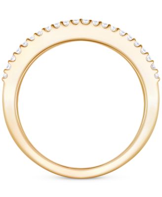 Emerald (1 ct. t.w.) & Diamond (1/3 ct. t.w.) Channel Set Band in 14k Gold (Also available in Ruby & Sapphire)