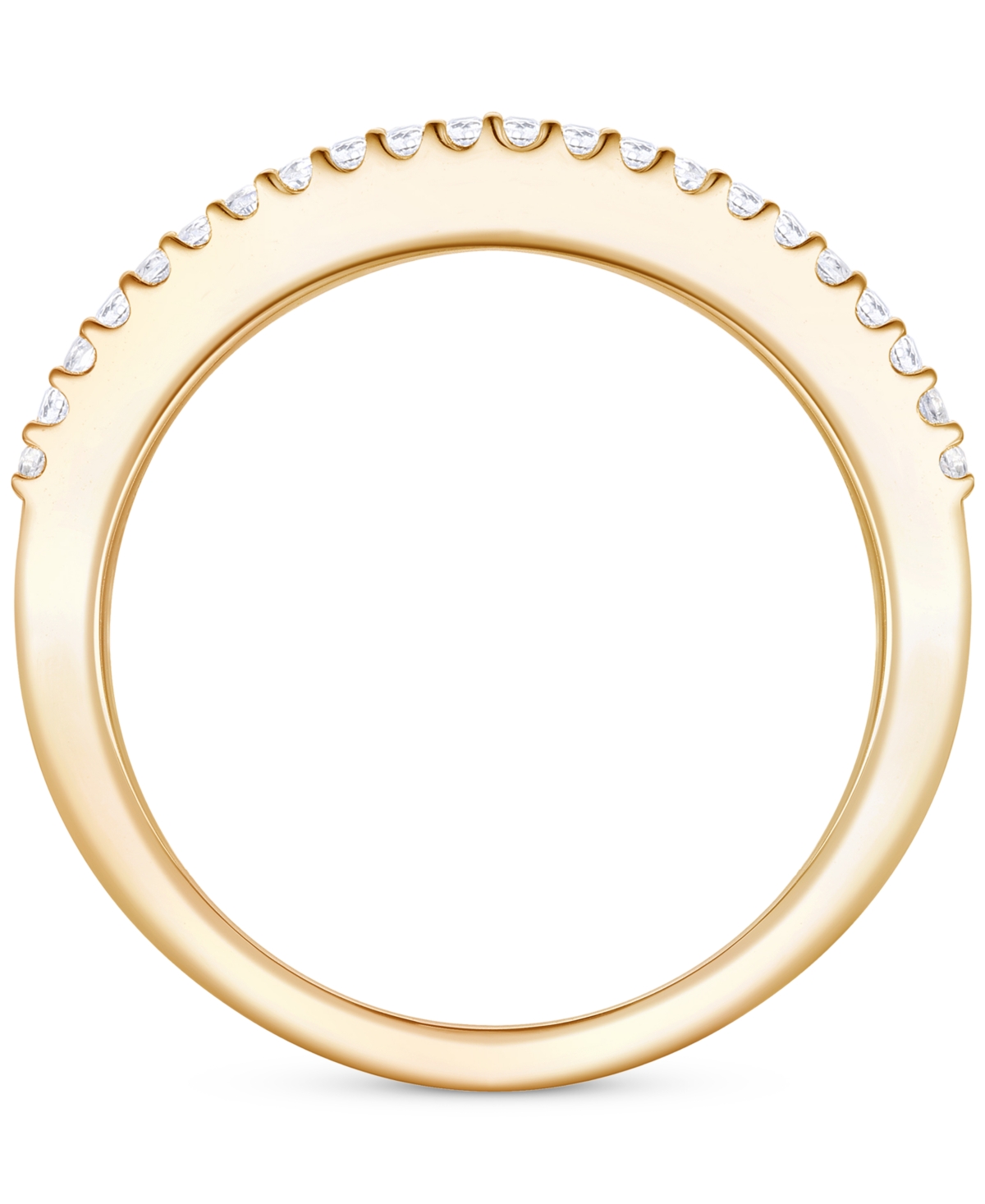 Lab Grown(1 ct. t.w.) & Diamond (1/3 ct. t.w.) Channel Set Band in 14k Gold - Emerald