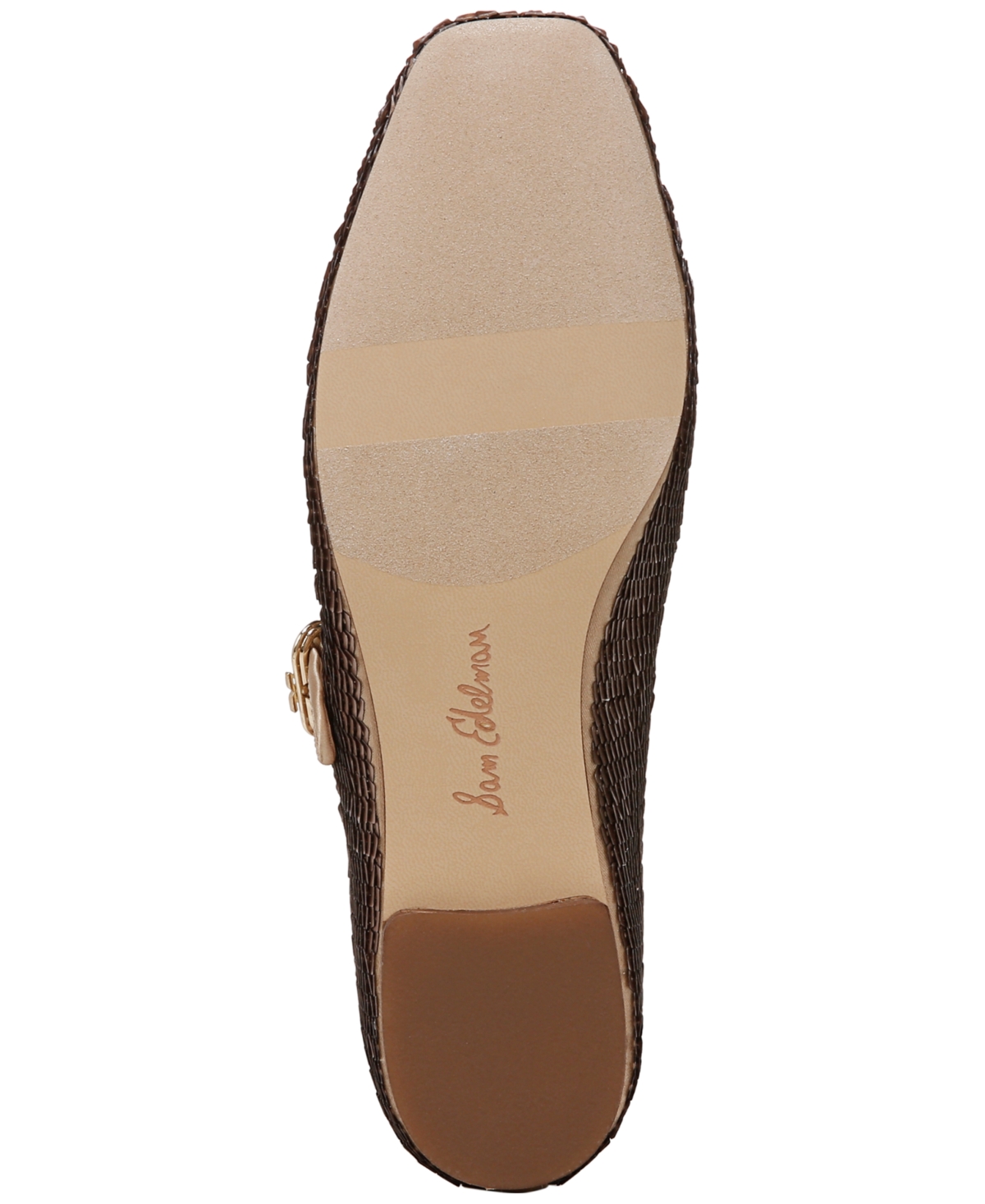 Sam Edelman Michaela Mary Jane Flat Molten Gold Fabric In Molten Gold