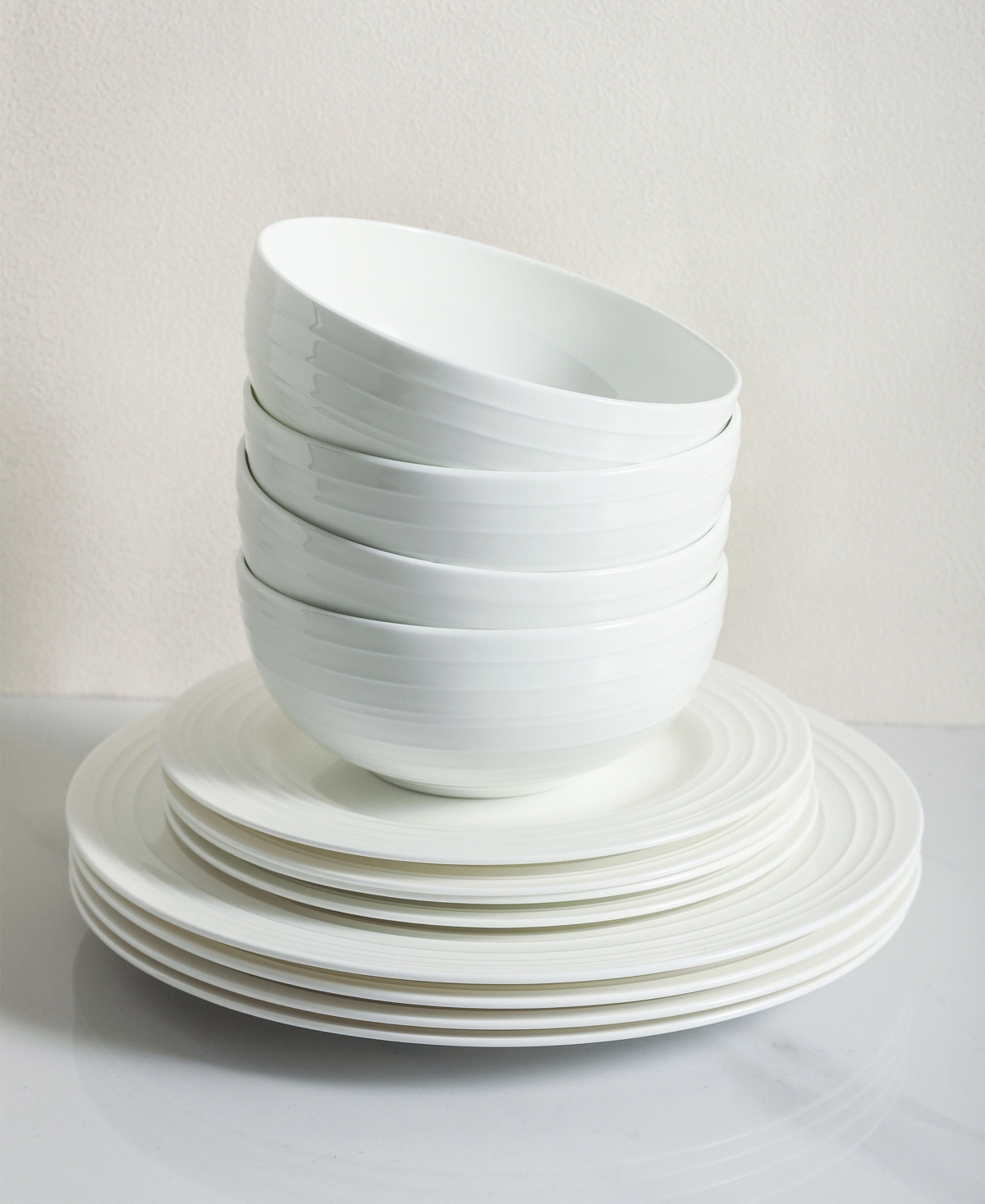 Stone Lain Eleanor 16pc Bone China Dinnerware Set In White