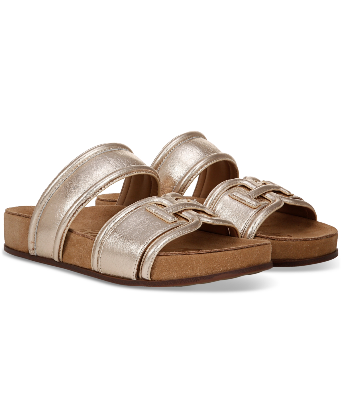 Sam Edelman Rowan Slide Footbed Sandal Gold Leaf Leather In Gold Leaf