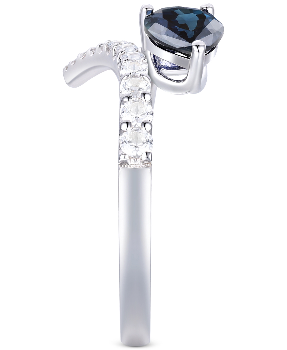 Macy's Emerald (5/8 Ct. T.w.) & Diamond Bypass Ring (1/3 Ct. T.w.) In 14k Yellow Gold (also Available In Ru In Sapphire
