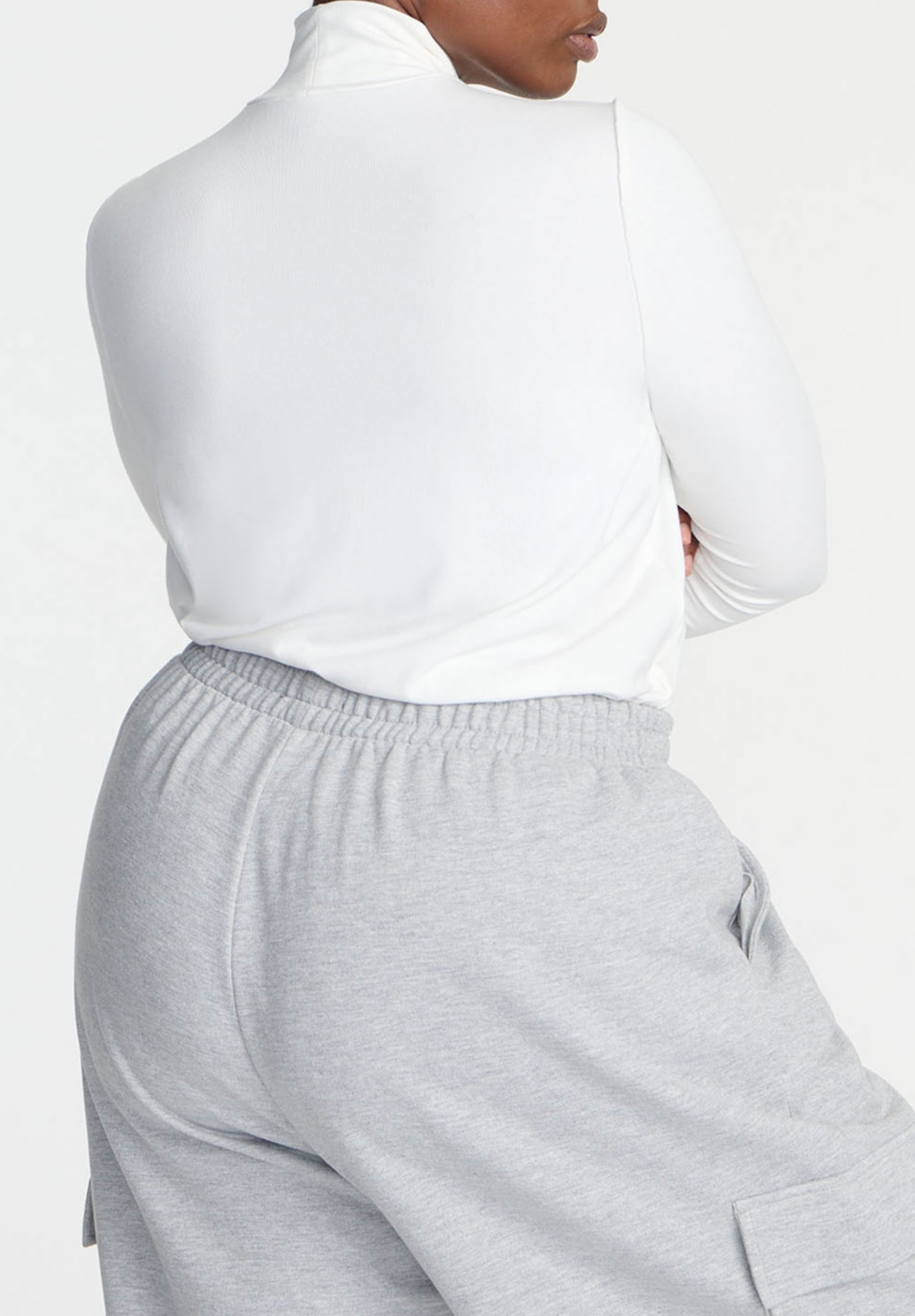 Eloquii Plus Size Elements Soft Brushed Mock Neck Long Sleeve