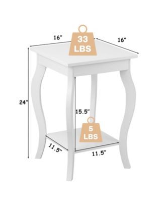 Set of 2 Accent Side Tables with Shelf