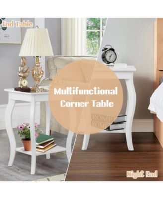 Set of 2 Accent Side Tables with Shelf