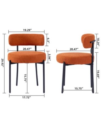  Set of 6 Boucle; Metal Mid-Century Modern Dining Chairs
