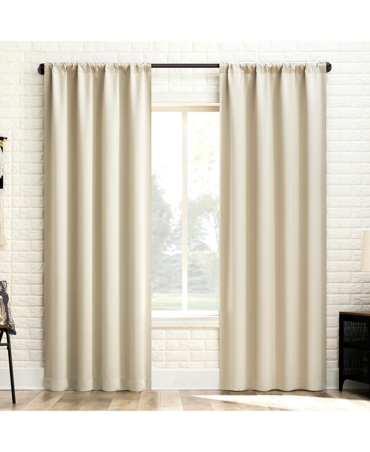 Bergen Theater Grade Extreme 100% Blackout Rod Pocket Curtain Panel - Sage green