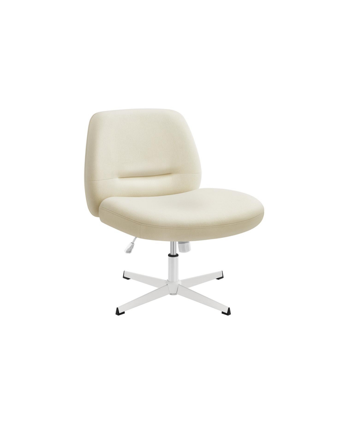 Slickblue Criss Cross Armless Office Chair with Wheels, Adjustable Height, Swivel Desk & Vanity Chair with Comfortable Cotton-Linen Seat