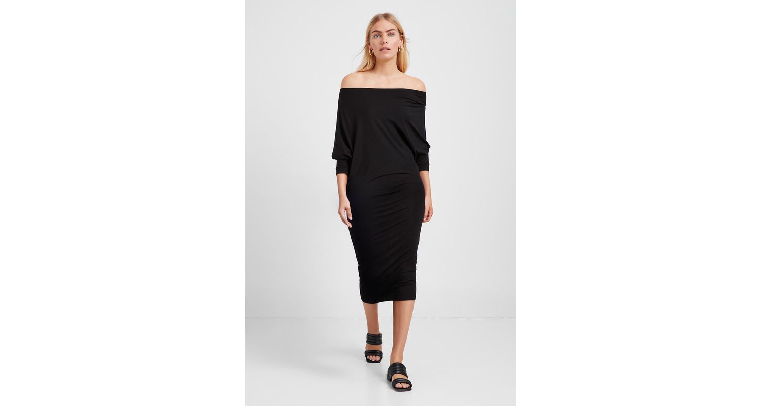 Women's Julia Off-Shoulder Batwing-Sleeve Jersey Midi Dress
