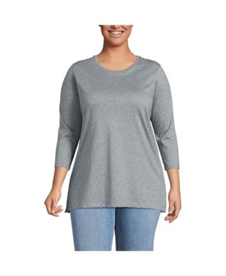 Plus Size 3/4 Sleeve Cotton Supima Tunic Top