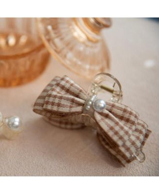 Large Clip - Tan Checkered Pearl
