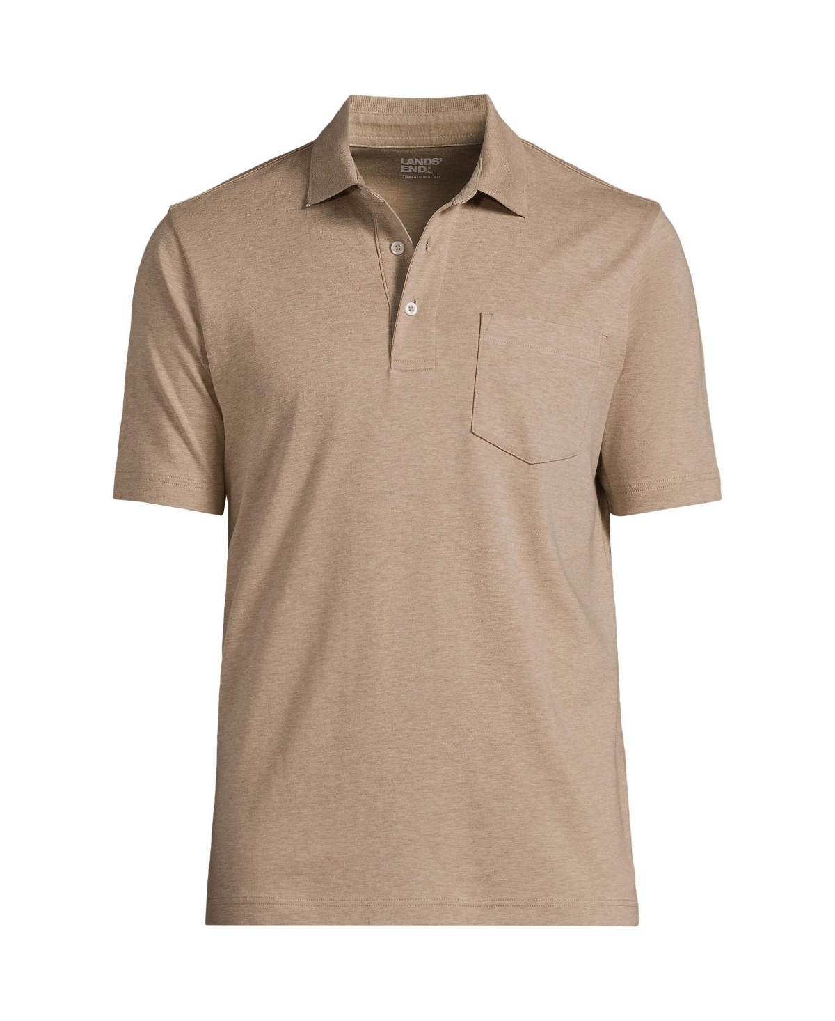 Lands' End Men's Short Sleeve Cotton Supima Polo Shirt with Pocket