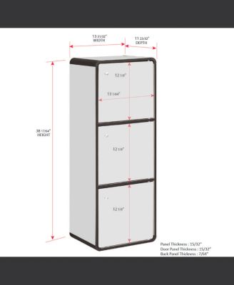 Dothan Wood 3-Cubed Closed Bookcase - Storage Shelf Organizer Bookshelf
