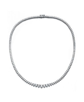 Elegant Cubic Zirconia Graduated Tennis Chain Necklace
