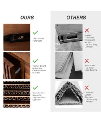 Crrillus Mid-century 58'' Wide 3 Drawer Sideboard with Slatted Doors