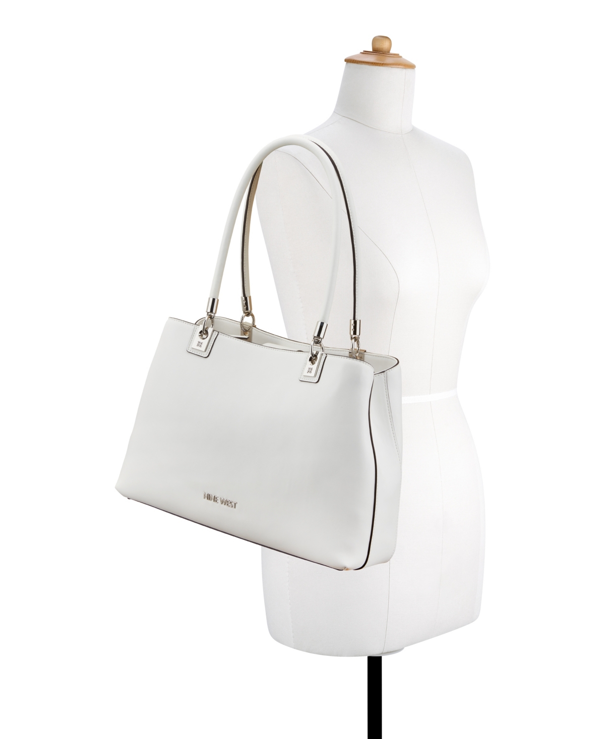 Shop Nine West Donella Carryall Medium Shoulder Bag In Optic White