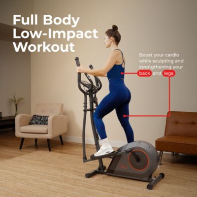 12” Stride Smart Elliptical Machine w/300LB Capacity & Pulse Sensor w Free SunnyFit App Bluetooth