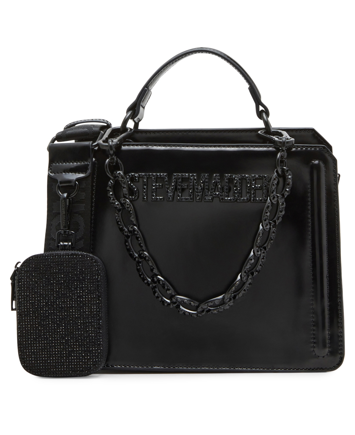 Steve Madden Evelyn Small Satchel Bag In Black