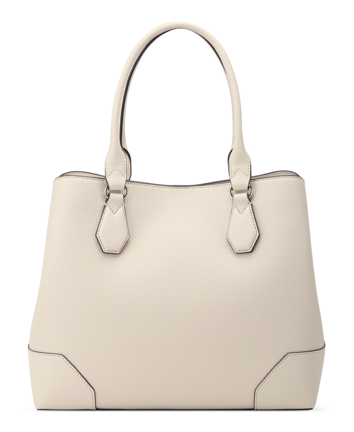 Nine West Designer Brooklyn Jet Set Satchel Bag In Milk