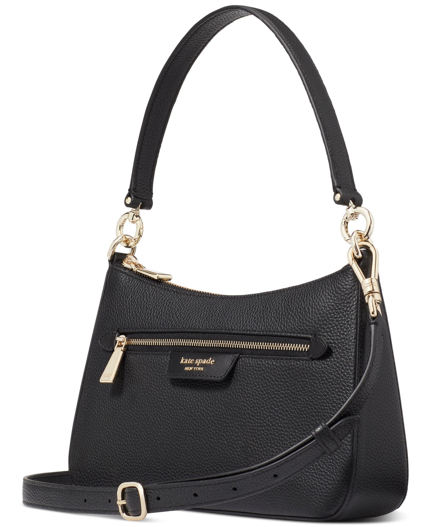 Женская сумка kate spade new york Hudson Small Pebbled Leather Convertible Shoulder, цвет: Чёрный — фото 4