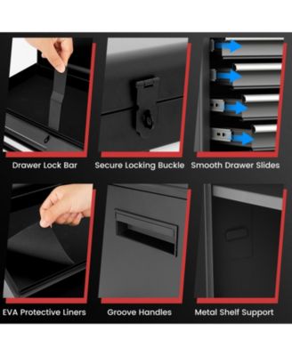 2-in-1 Tool Chest and Cabinet with 5 Sliding Drawers