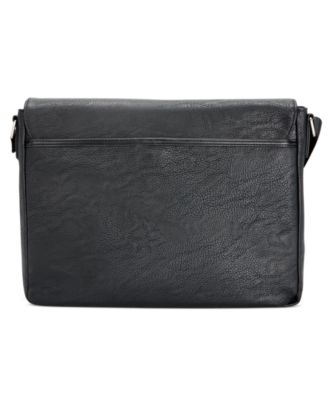 Men's Pebble Faux-Leather Leo Messenger Bag