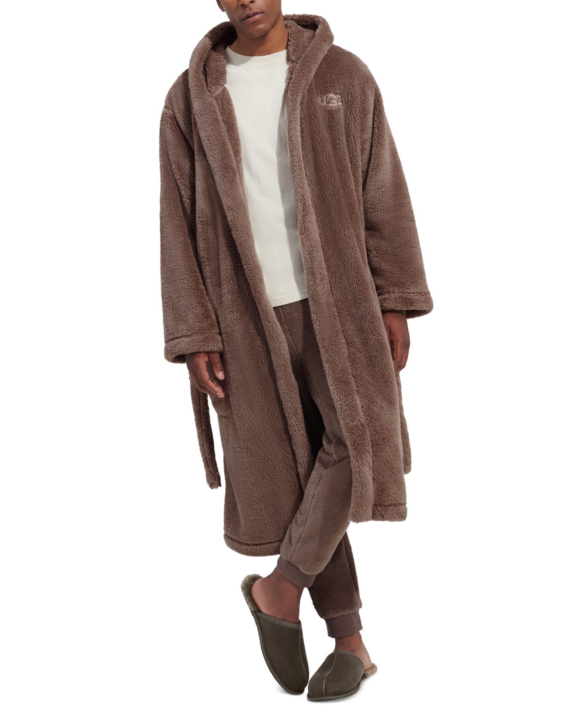 Ugg Men's Fleece Hooded Robe In Allspice