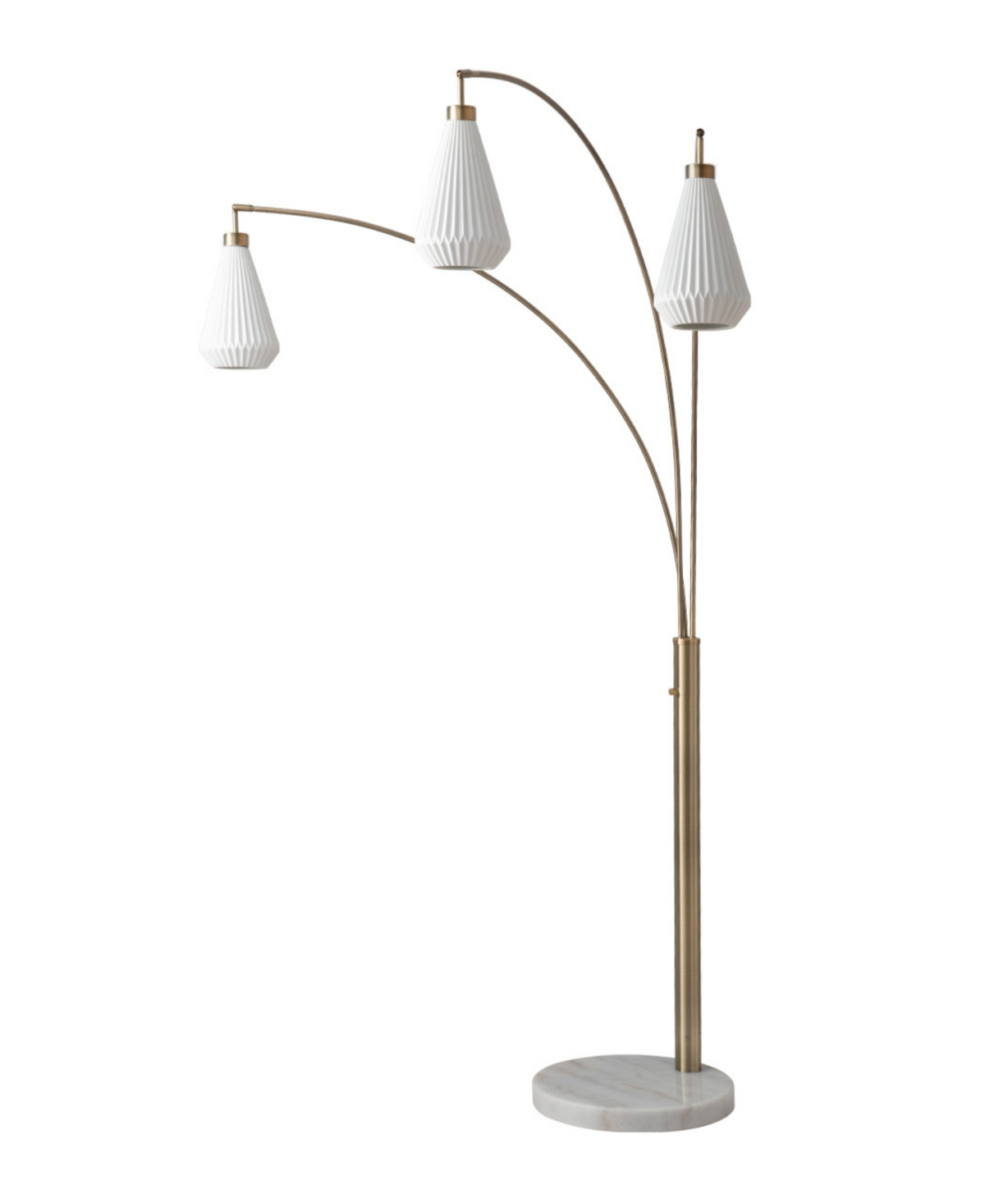 Nova Of California Concord 85" 3 Light Switch Arc Floor Lamp In Weathered Brass Walnut