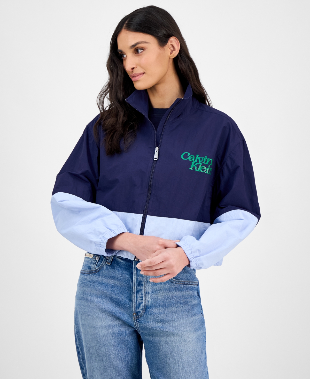 Women's Colorblock Windbreaker Jacket - Eclipse/cashmere Blue