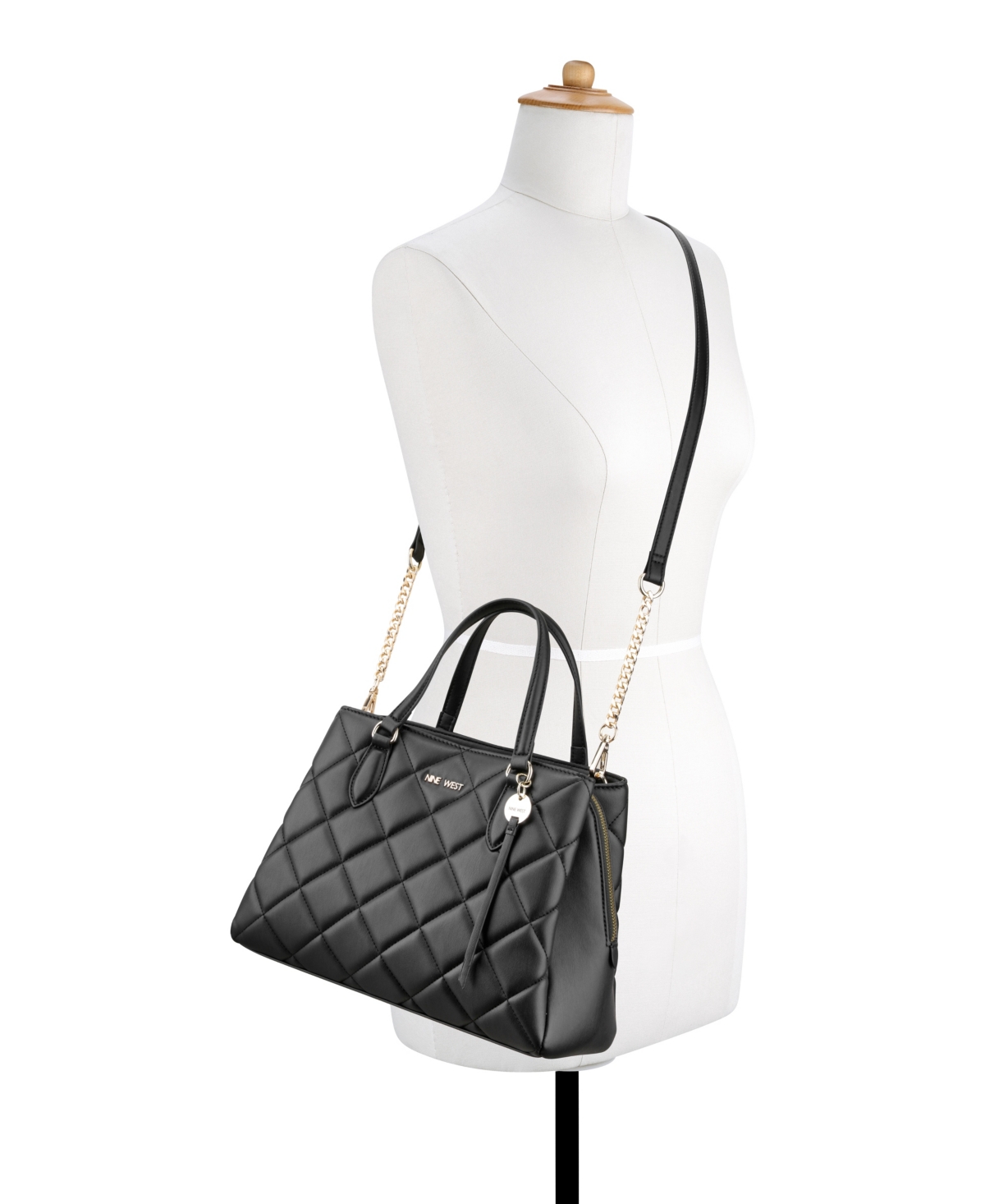 Nine West Meilani Medium Satchel Bag In Black