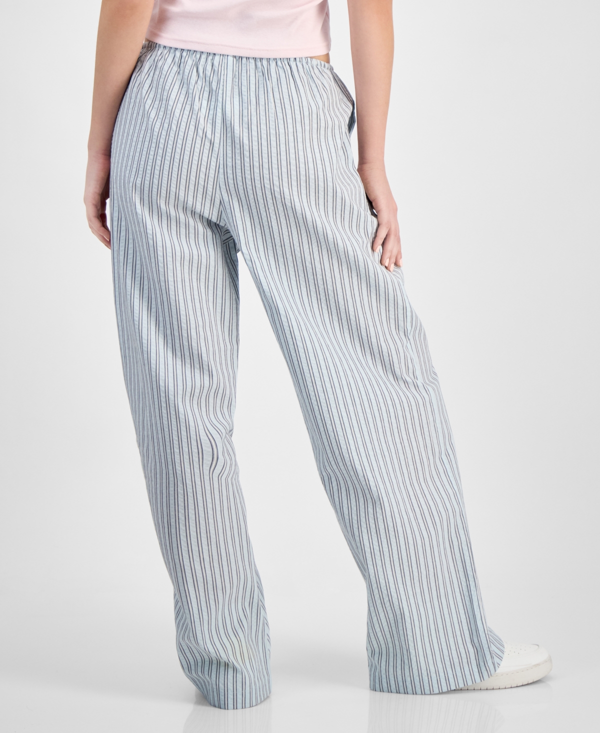 Self Esteem Juniors' Seersucker Drawstring Lounge Pants In Baby Blue