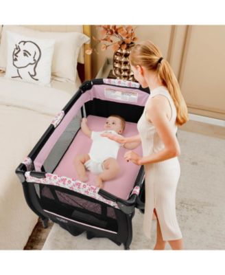 Pack & Play Baby Diaper Changing Table 4 in 1 Portable Foldable with Mattress Carrying Bag