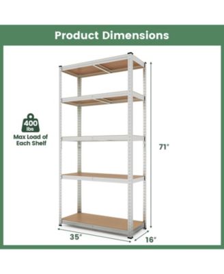 3 PCS 5 Tier Adjustable Garage Shelving Unit with 2000 lbs Max Load for Warehouse