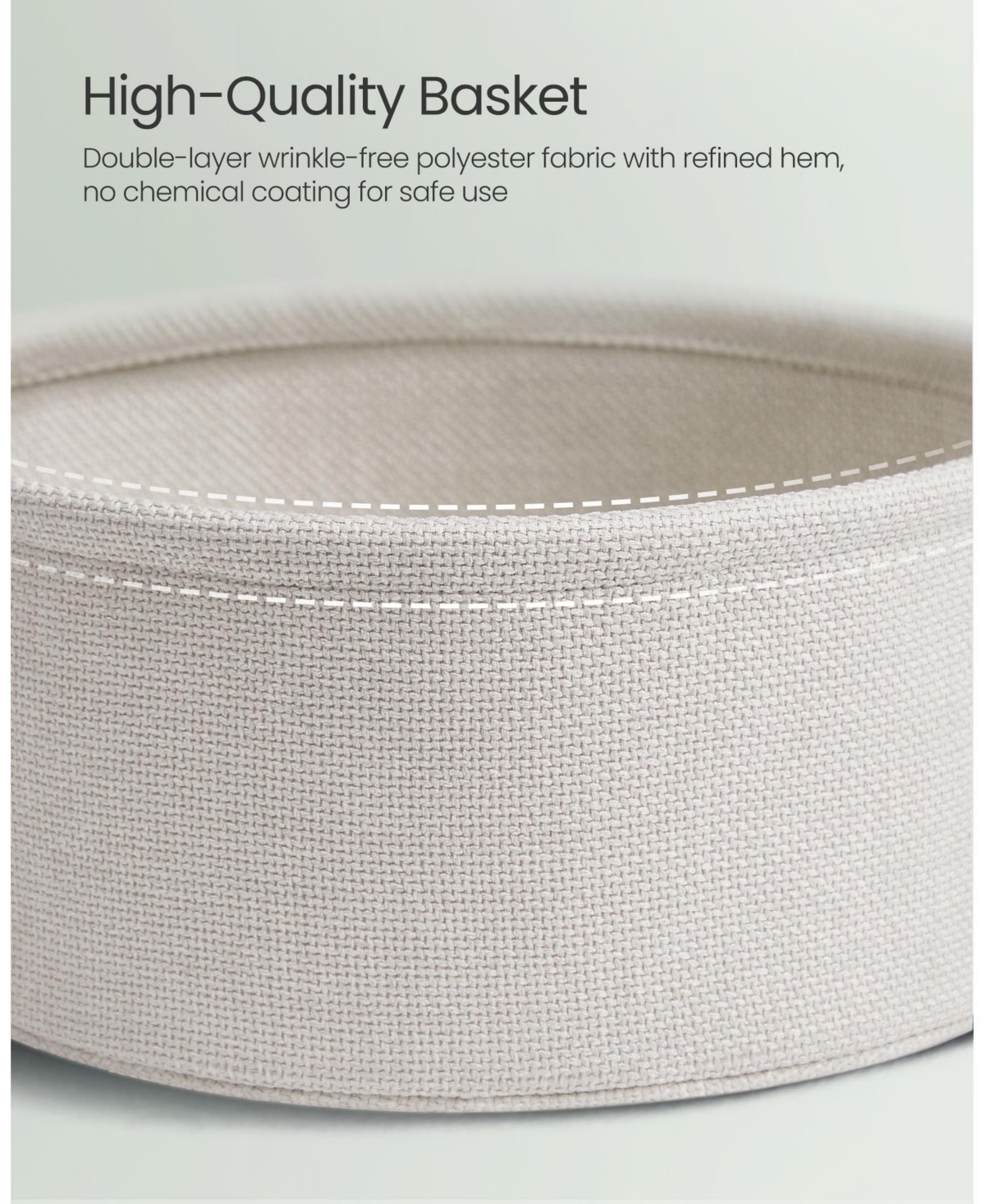 Slickblue Small Round Side End Table, Modern Nightstand with Fabric Basket