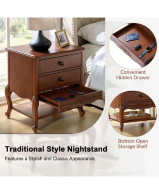 Penny Traditional Nightstand with Solid Wood Legs