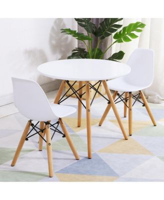 Kid's Modern Dining Table Set with 2 Armless Chairs