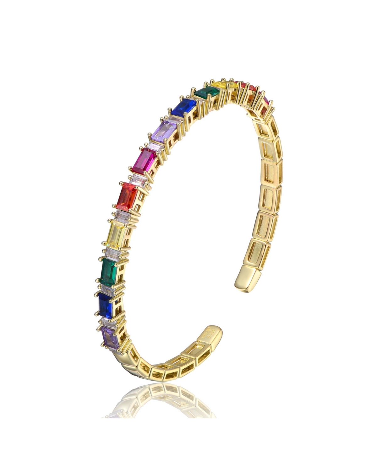 Rainbow Radiance 14K Gold Plated Bangle Bracelet - Open miscellaneous