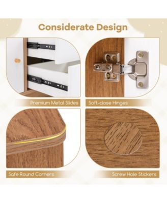 Kids Toy Storage Organizer Wooden Children Bookshelf Storage Chest with Open Shelf