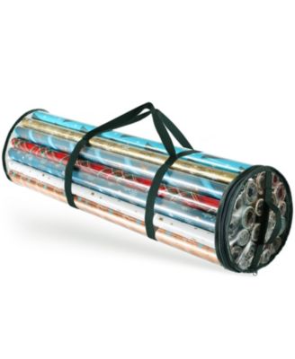 Premium Holiday Gift Wrapping Paper Storage Organizer Bag - Fits Up To 14 Rolls of 40”