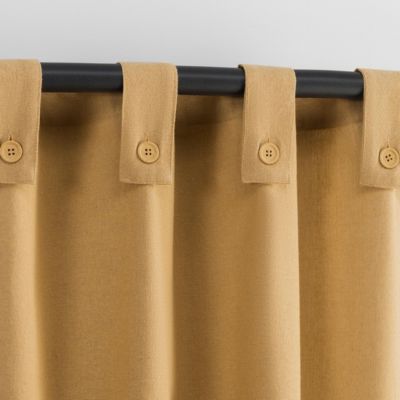 Cotton Blend Button Tab Top Curtain