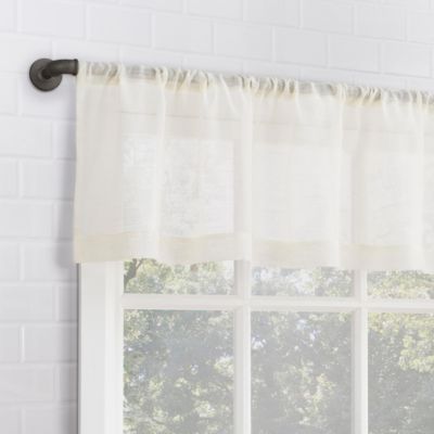 Slub Textured Linen Blend Cafe Curtain Pair