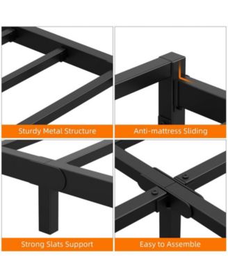  6 Inch Queen Size , Metal Platform Bed Frame with Steel Slats Support, Mattress Foundation, Easy Assembly, No Box Spring Needed