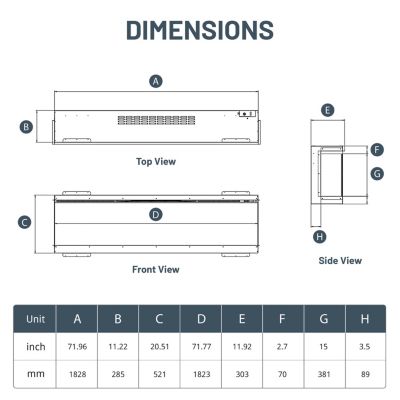 88" 3-Sided Electric Fireplace,Wall Mount/Recessed,WiFi & App Control,RGB Flame,1500W/3000W
