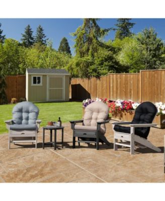 Patio Adirondack Chair Cushion with Fixing Straps and Seat Pad