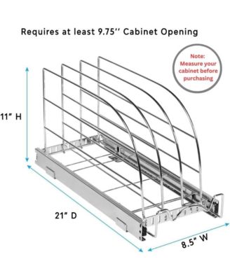  8.5 x 21 In Bakeware Pull Out Organizer for Cookie Sheet, Cutting Board, Bakeware, and Tray
