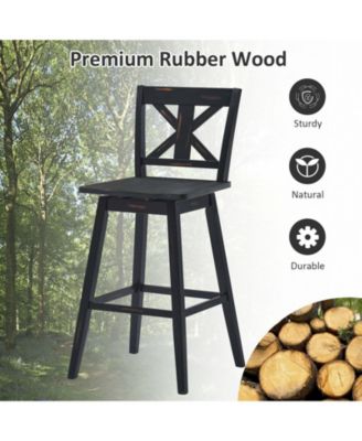 Set of 2 360-Degree Swivel Bar Stools for Home Restaurant