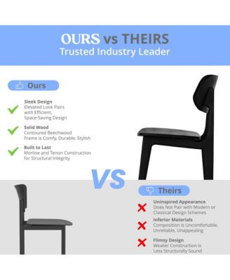  Gentry Set Of 2 Solid Wood Dining Chairs With Curved Oval Backrests